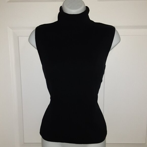 Set Vintage 1990's Y2K * Black Sleeveless Turtleneck & Long Floral Skirt * Sm 4 - Picture 3 of 10